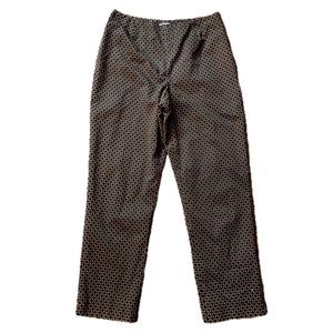 ANN TAYLOR Slim Pants Women’s Sz 10 Black & White Diamond Geo Print Ankle Length